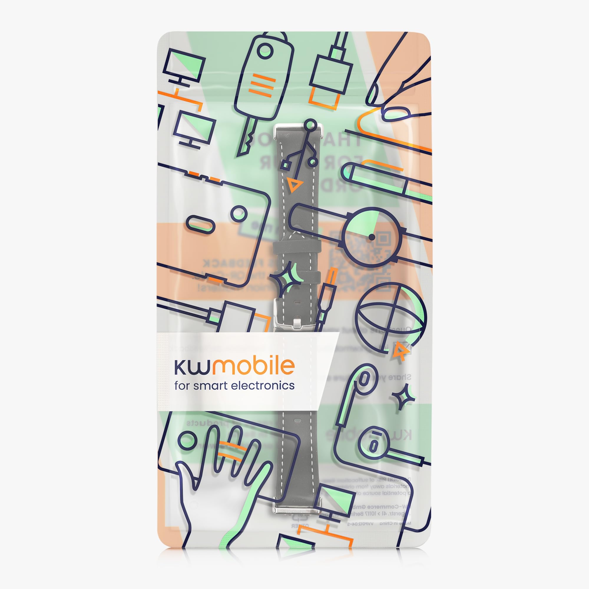 kwmobile Pasek do zegarka z prawdziwej skóry kompatybilny z Huawei Band 11 / Band 11 Pro – pasek wymienny do fitness trackera – pasek do smartwatcha – czarny