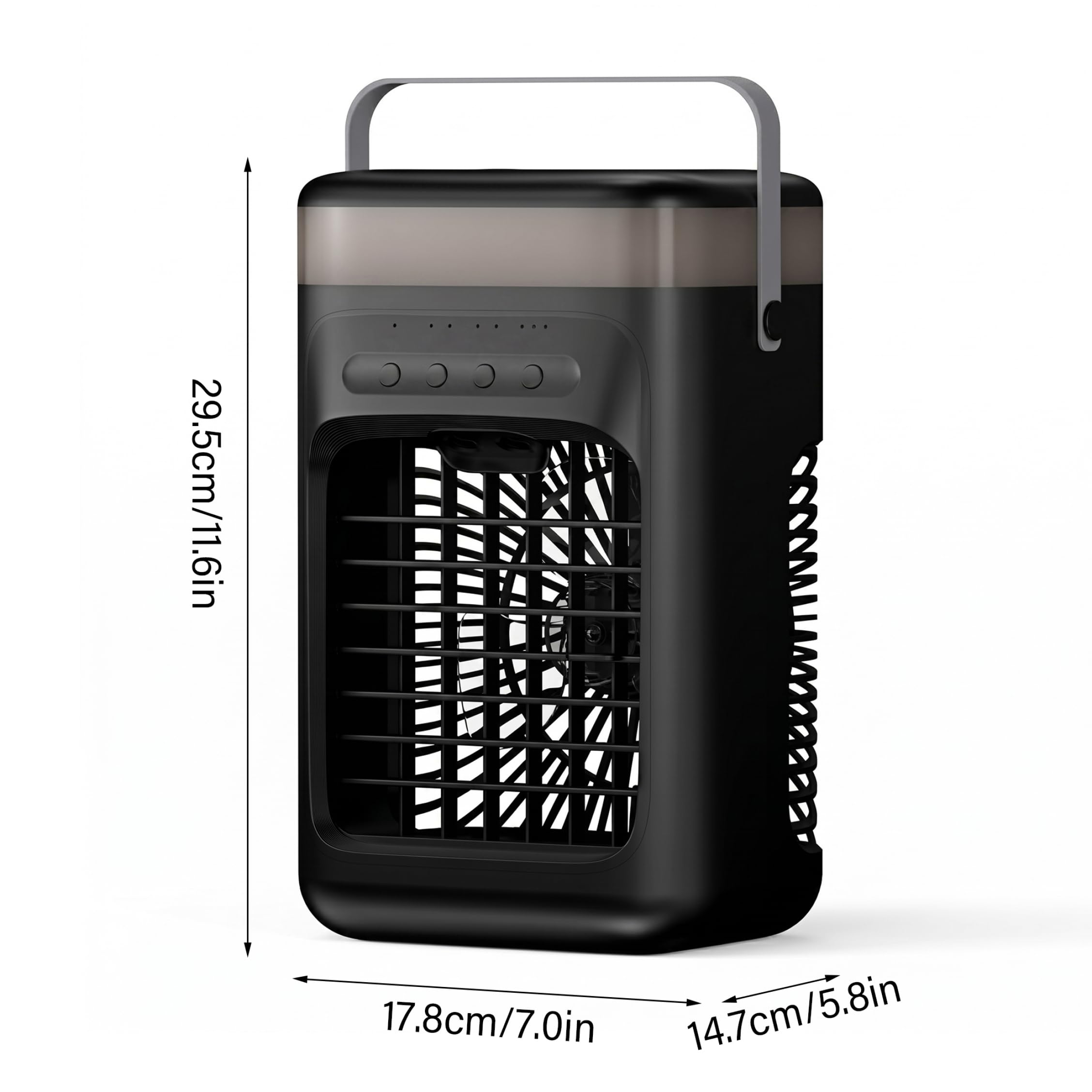 Raffreddatore d'Aria, Mini Ventola di Raffreddamento del condizionatore d'Aria, Ventola di Raffreddamento USB Dual Mist per Camera da Letto, Ventole silenziose per Desktop - Nero