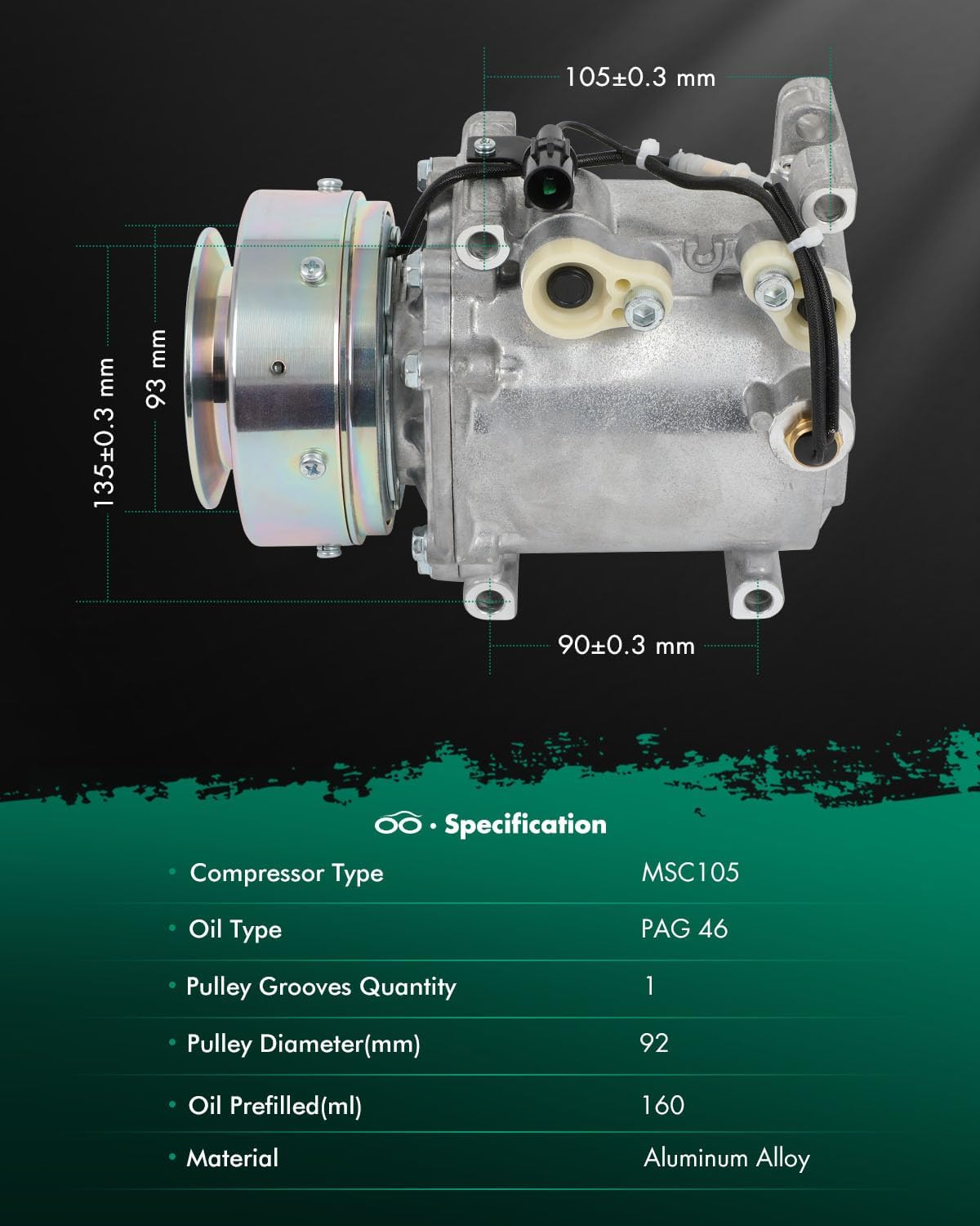 SCITOO AC Compressor for Mitsubishi for Montero Sport 2.4L 1997-1999, Fast Cooling Air Conditioner Compressor for Mitsubishi for Montero Sport 3.0L 1997-2003