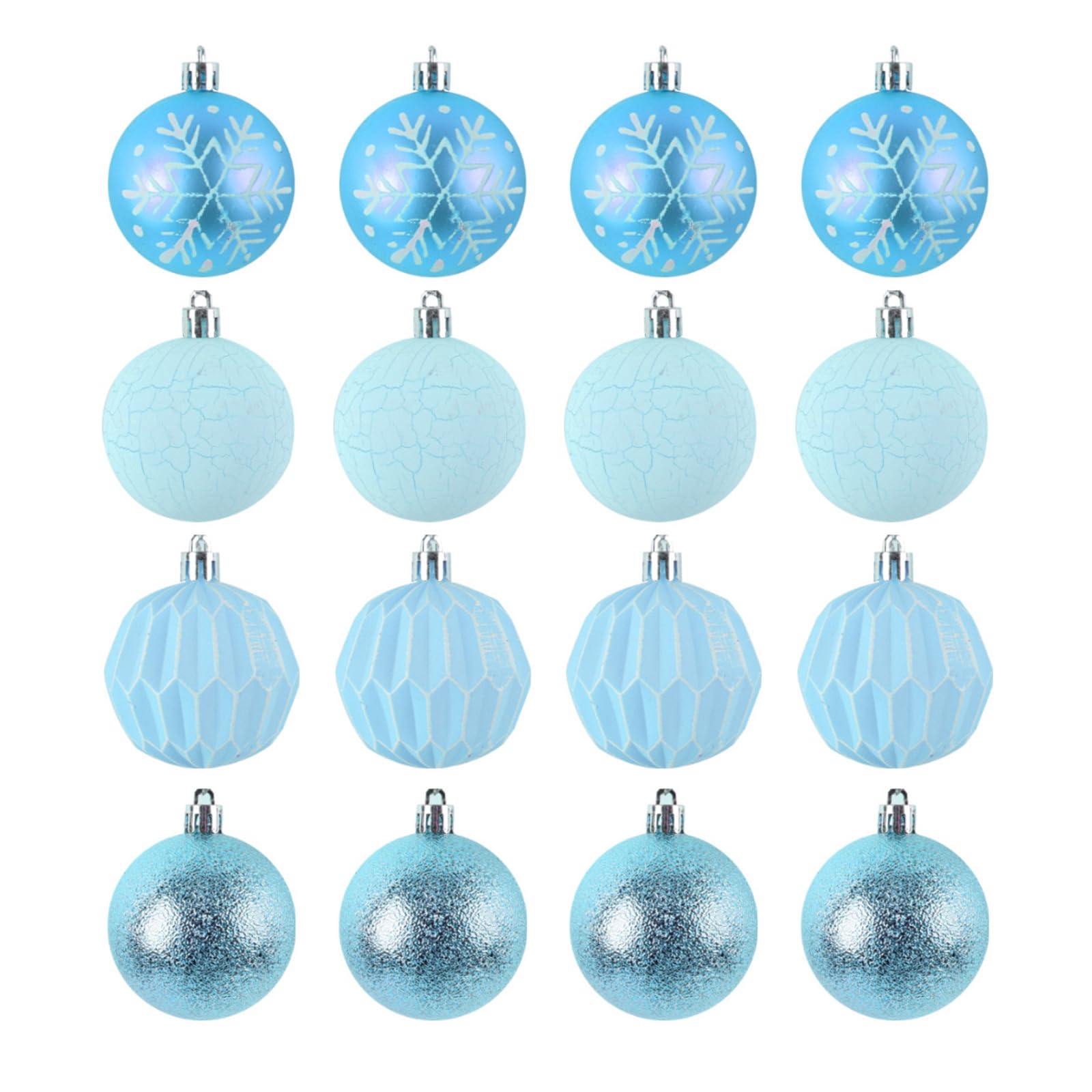 TFAOYS 16Pcs Painted Christmas Baubles Ornament Set Bright Christmas Sphere Decorations for Tree Window Wall Hangings Ornament Sphere