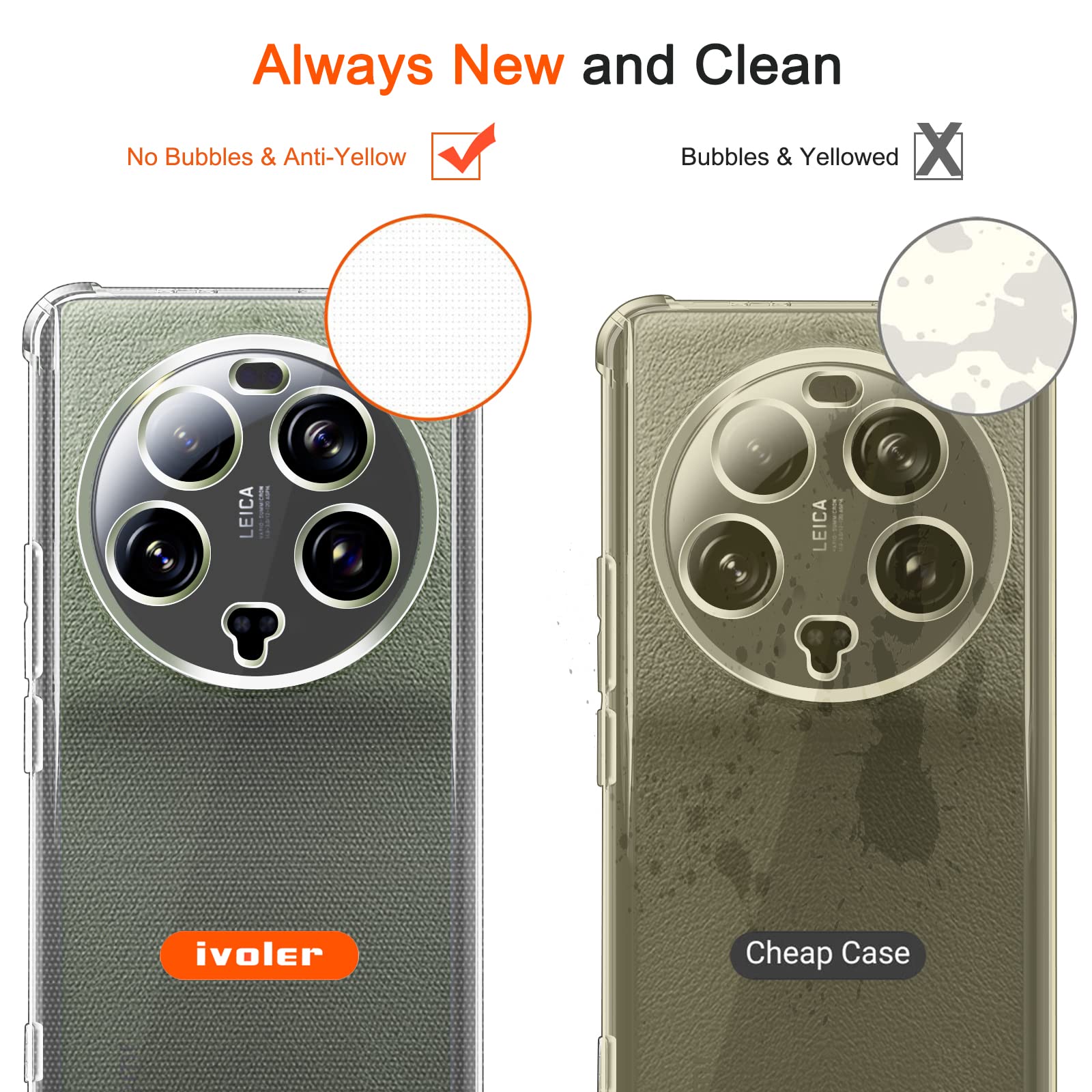iVoler Cover per Xiaomi 13 Ultra, Custodia Trasparente per Assorbimento Degli Urti con Paraurti in TPU Morbido, Sottile Morbida in Silicone TPU Protettiva Case