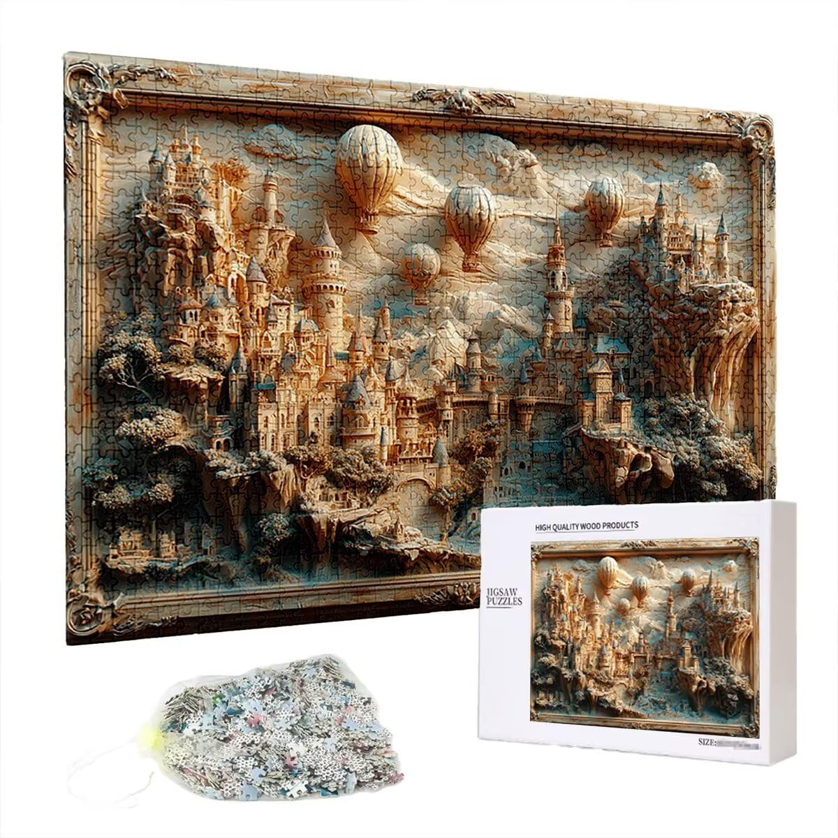 Puzzle 3000 Teile Erwachsene, Puzzle Städte 3000 Teile mit Geschenkbox, Holzpuzzle Erwachsene mit Naturholz, Geschenke für Frauen, Geschenke für Männer, Holzpuzzle Deko Wohnzimmer, (Abstrakt) E-21