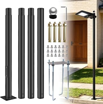 Street Light Pole 13 Ft Tall with Handhole Access Door, Heavy Duty Metal Outdoor Light Pole, Outside Lamp Post for Easy Internal Wiring Inspection & Maintenance, Fits Backyard, Parking Lot