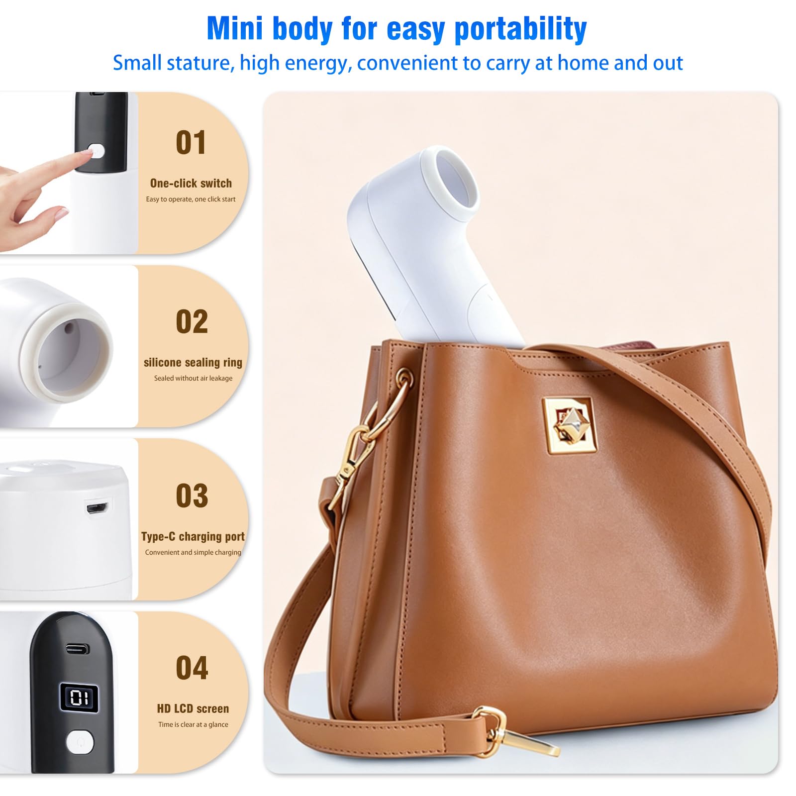 Envasadora Al Vacio, Embasadoras Vacio Alimentos | Mini Portátil, Seco/Húmedo, Inflado/Desinflado, Carga Usb, para Frascos Y Bolsas Al Vacío