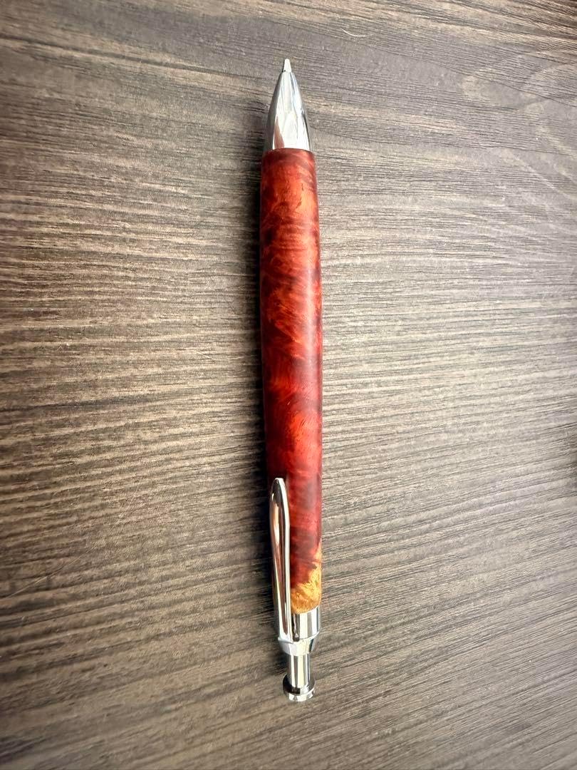 花梨紅白 木軸シャーペン0.5mm 富士瘤クラフト⠀ 工房 楔 0.5mm シャープ