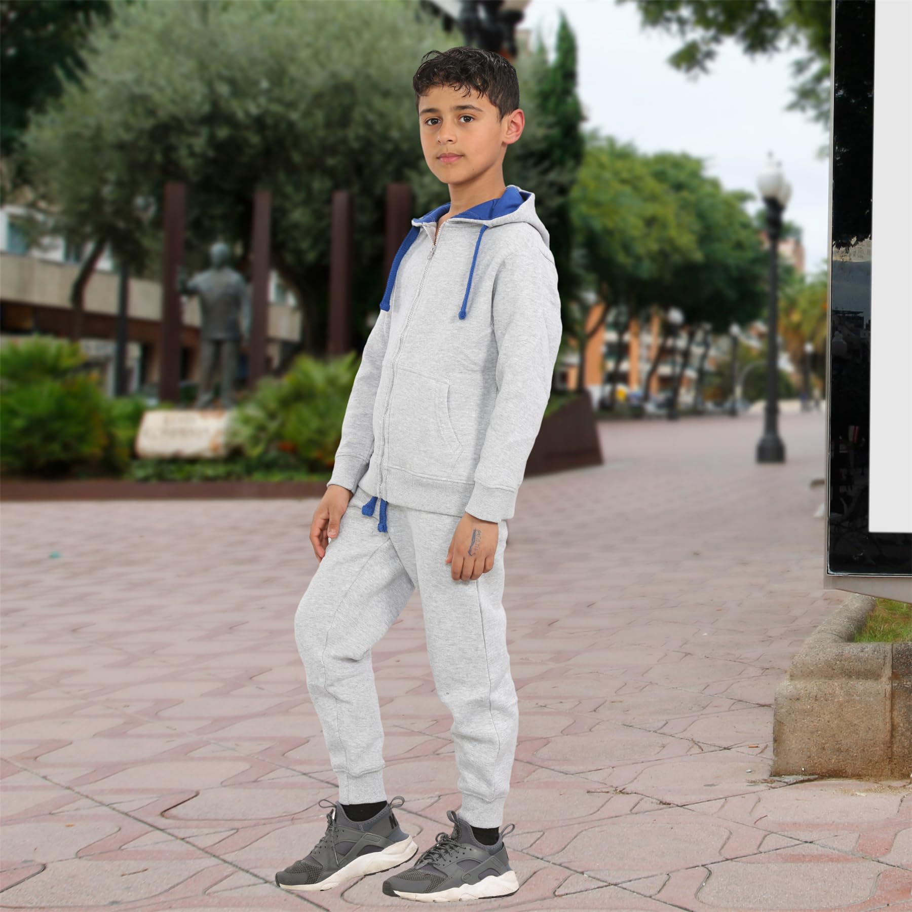 Nowy chłopięcy dzieci kontrastowy dres z kapturem dres treningowy u góry dołu dres do joggingu dres