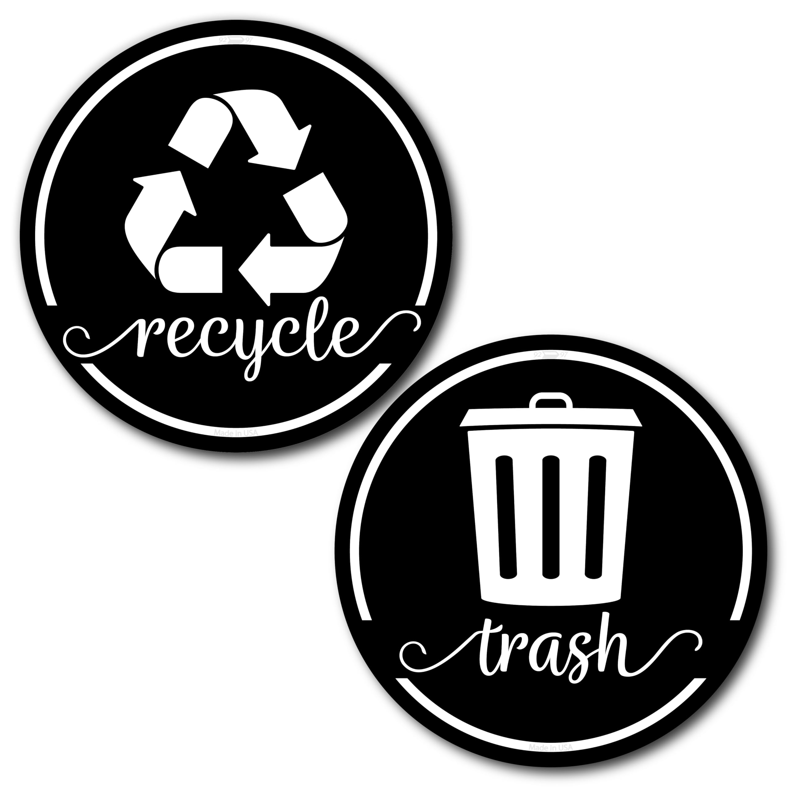 Strong Trash and Recycle Magnets, 3.5