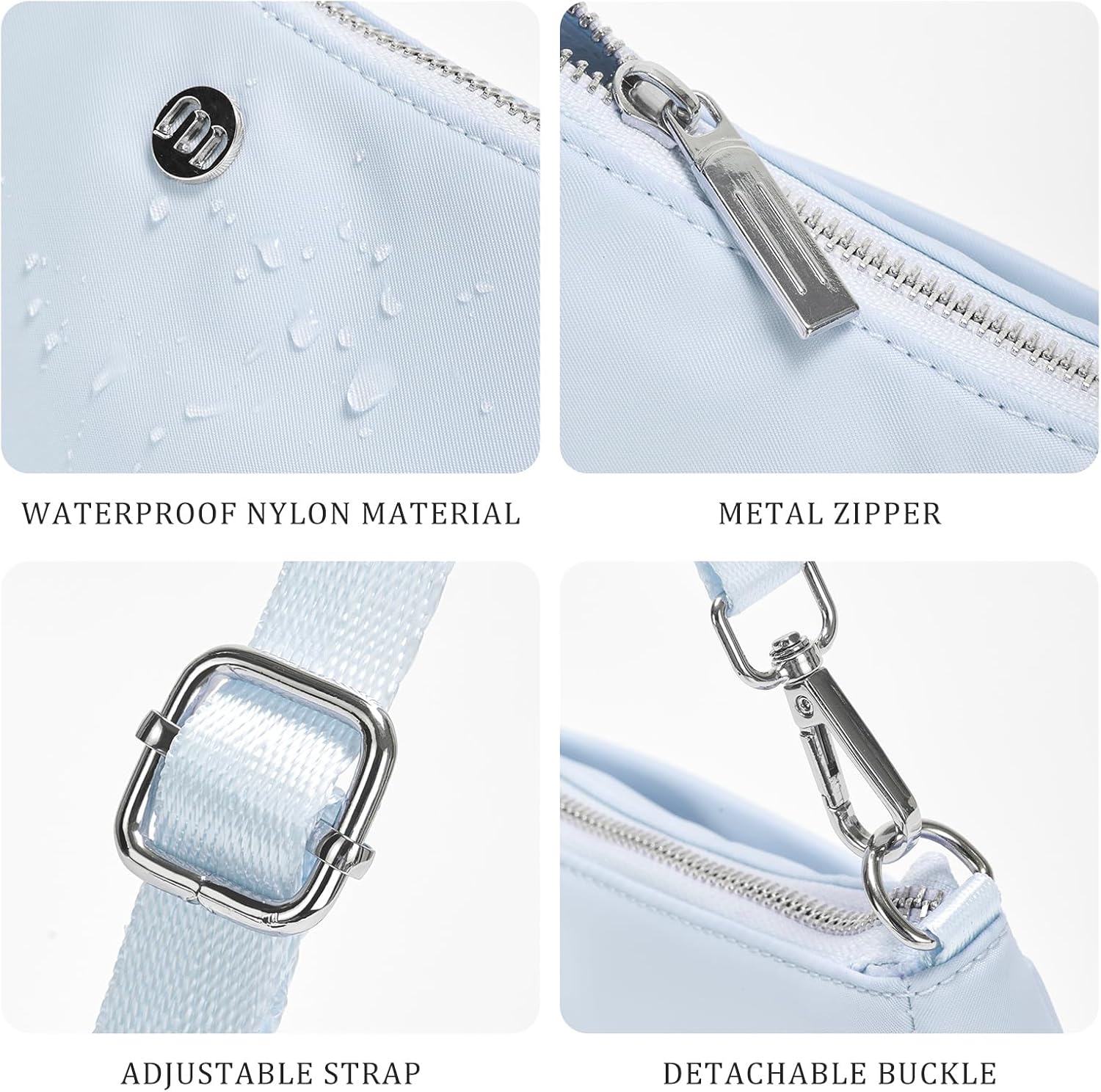 Shoulder Bag for Women Handbags with Adjustable Strap Underarm Purse Mini Clutch Purses Trendy Crescent Bags 1L - Image 6