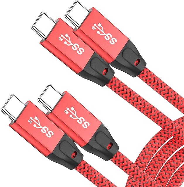 UseBean USB C to USB C Cable 100W 3M(2 Pack), USB 3.2 Gen 2X2 20Gbps Data Transfer Type-C Cable PD Fast Charging,4K Video Monitor Cord,for Thunderbolt 3 MacBook Pro, iPad Pro,Galaxy S21/S20
