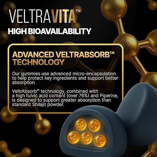 Miniatura 5 de 5000 mg, Shilajit puro del Himalaya para hombres premium con Tongkat Ali, piperina, gomitas Ashwagandha KSM-66, alta potencia, 76%+ ácido fúlvico y