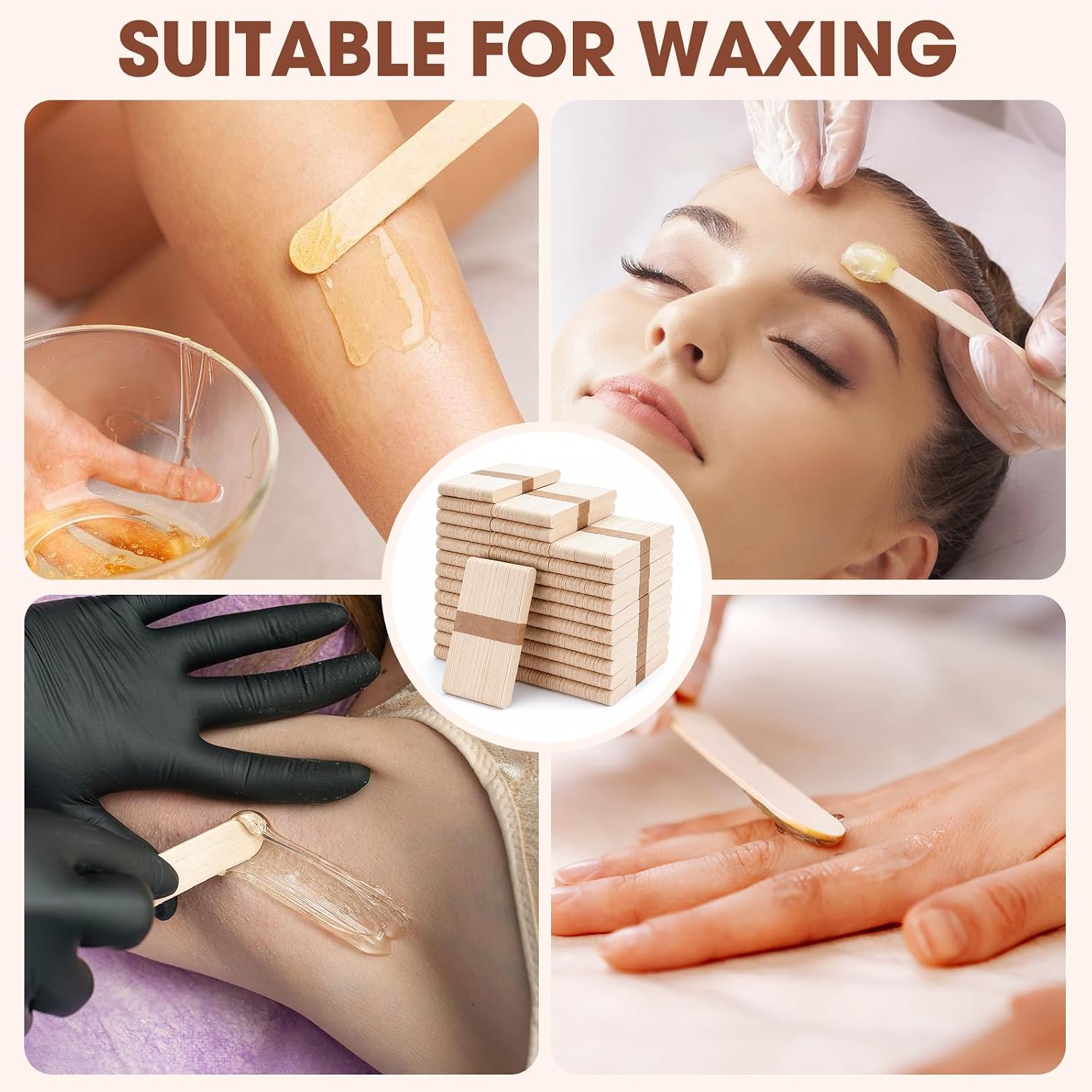 1800Pcs Large Wooden Craft Sticks, 6 Inch Wax Sticks for Hair Removal | Natural Wooden Wax Spatulas Applicator, Popsicle Sticks for Body Hair Removal, Tongue Depressors and Craft Projects