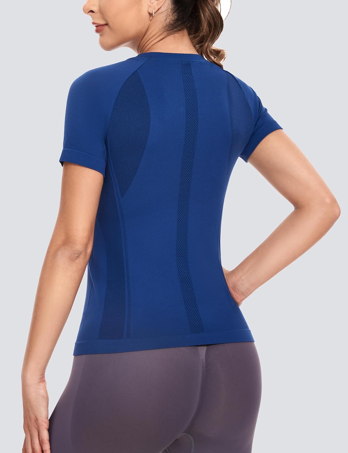 MathCat Short Sleeve Workout Tops for Women,Workout Shirts for Women,Seamless Yoga Athletic Shirts Gym Running Shirts - Image 6