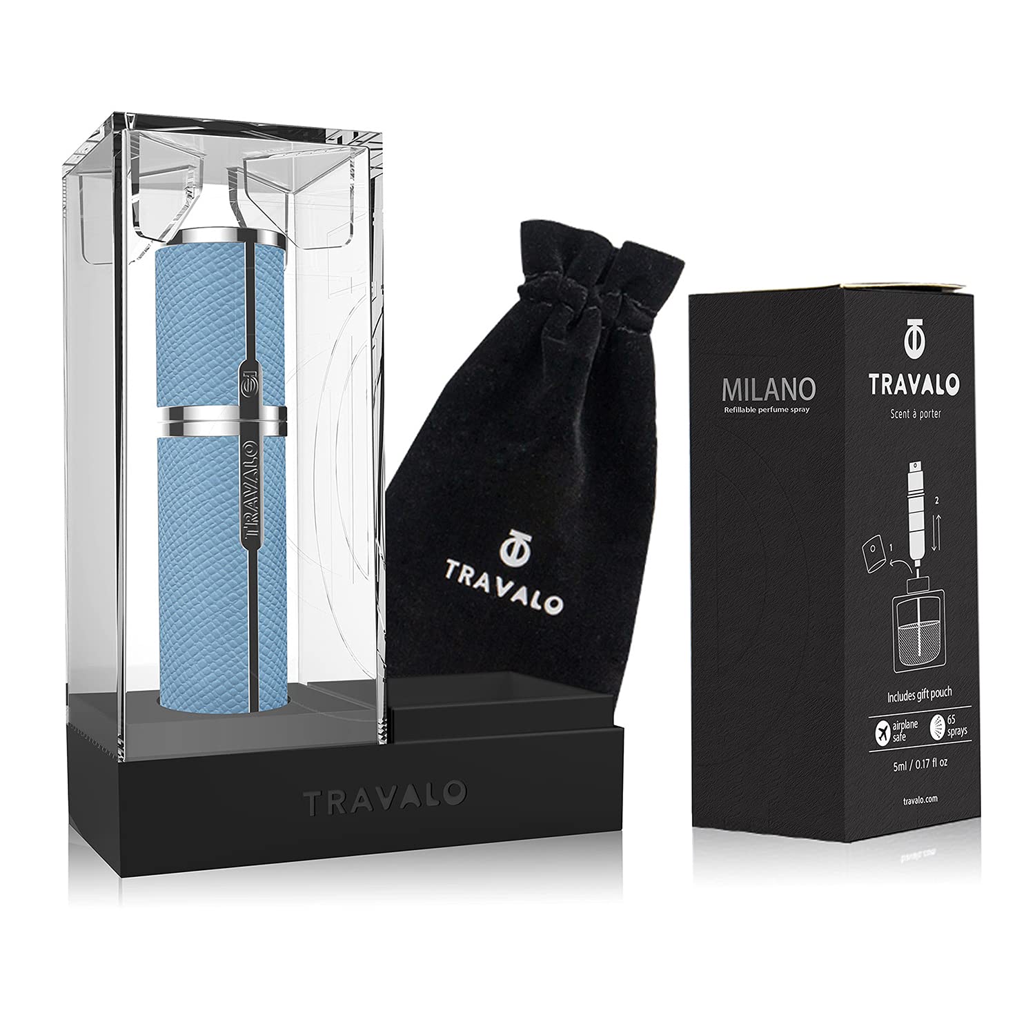Travalo Milano Perfume Atomizador - Azul claro 5 ml : Amazon.com