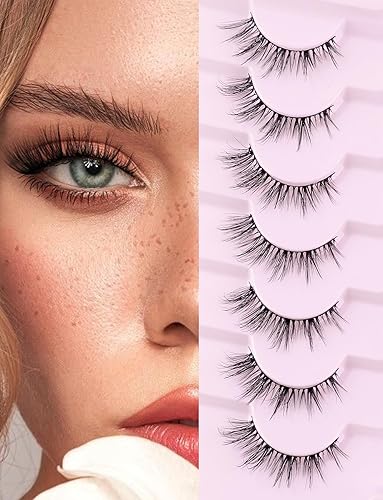 Pestañas de ojo de gato, pestañas finas, pestañas de gato, aspecto natural, 0.59 pulgadas, pestañas postizas de volumen 3D, pestañas postizas de