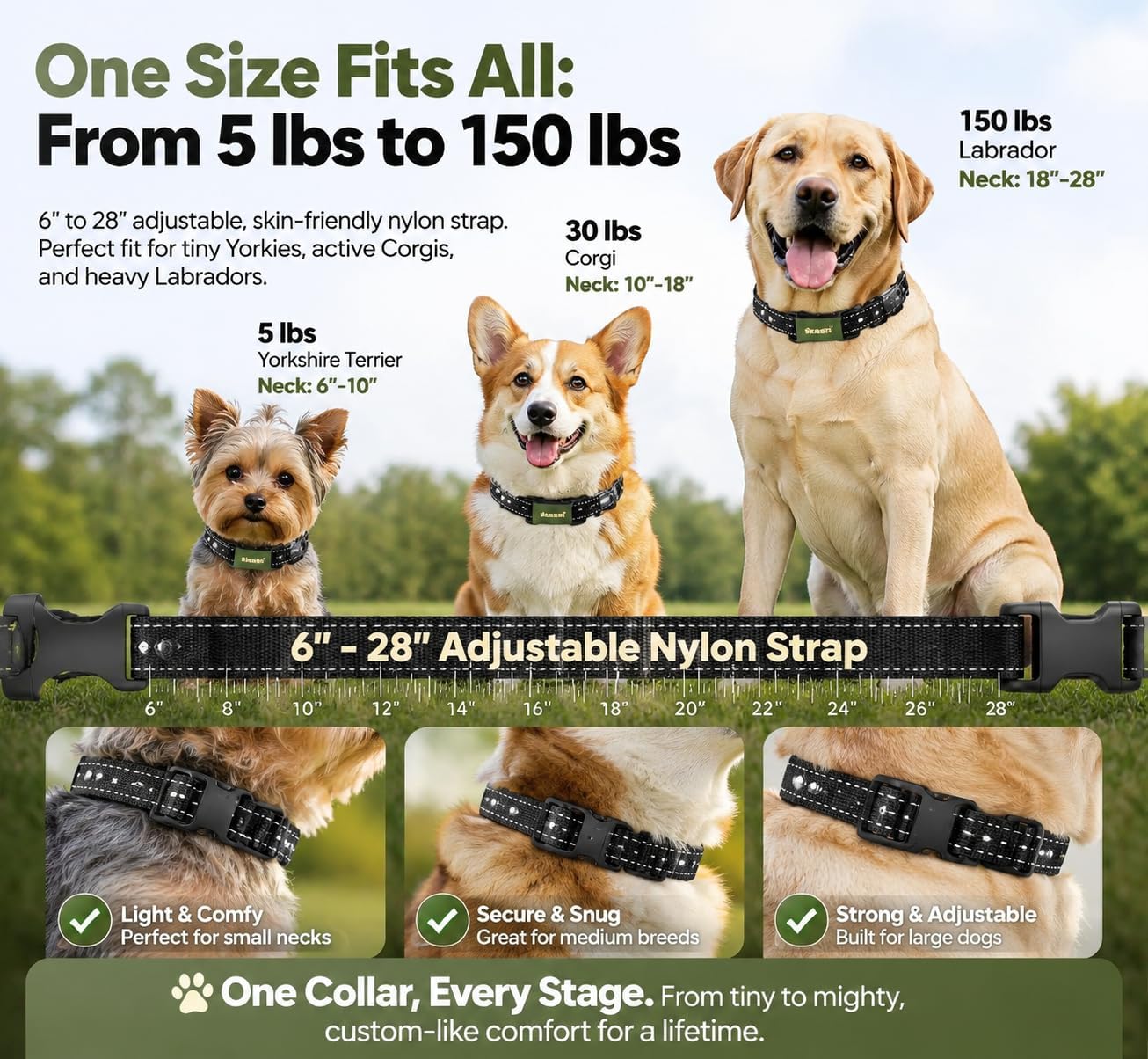 Training Collar for Dogs with Remote Control, Green | 4500FT Range, IPX8 Waterproof, 5-150 Lbs, 4 Training Modes, Security Lock, Dog Training thumbnail