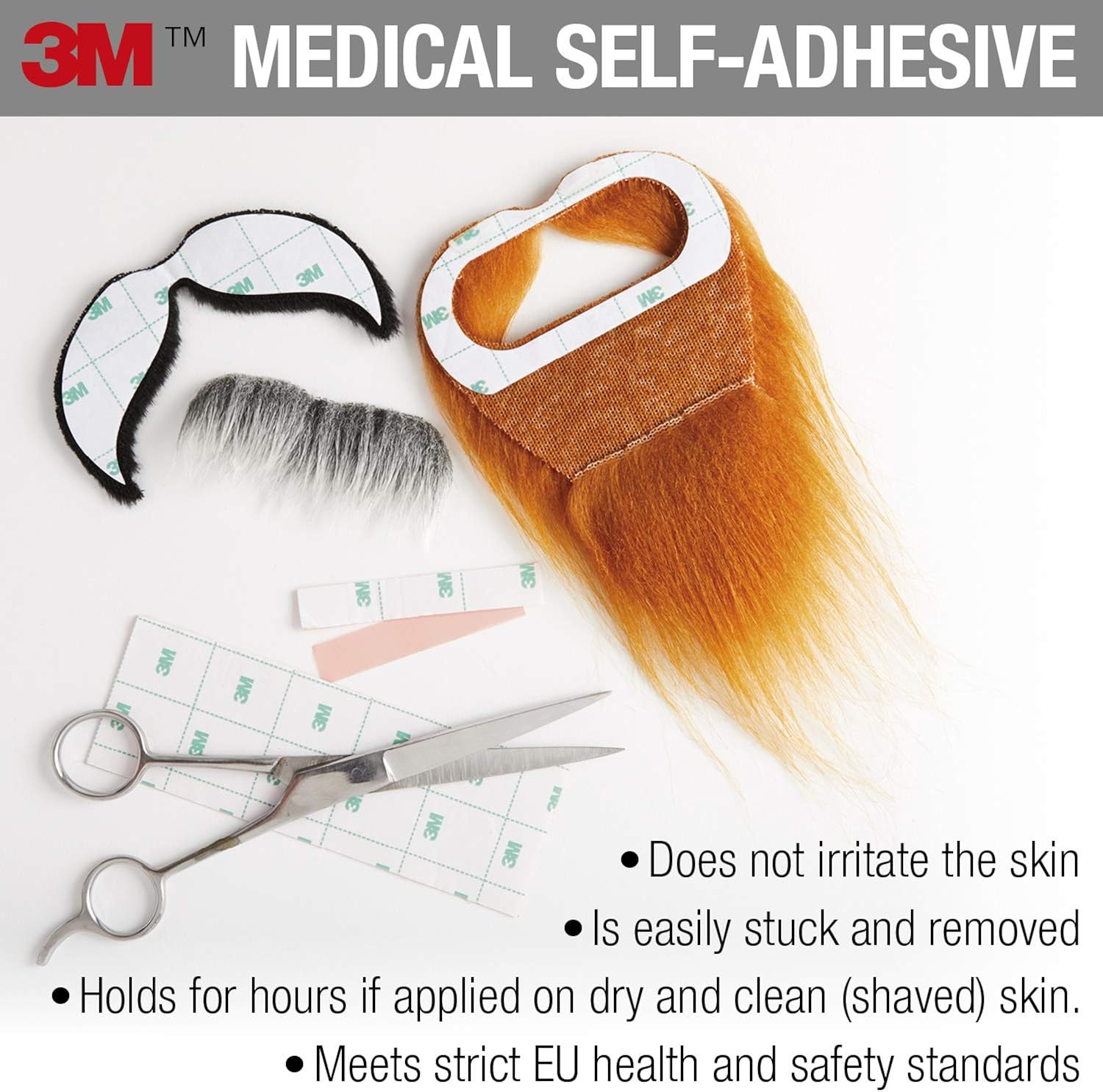 Bundle of Fake Mustache and 3M Plaster, Rocking Grandpa's Fake Mustache for Kids, Novelty, False Facial Hair, Costume Accessory for Children : Clothing, Shoes & Jewelry