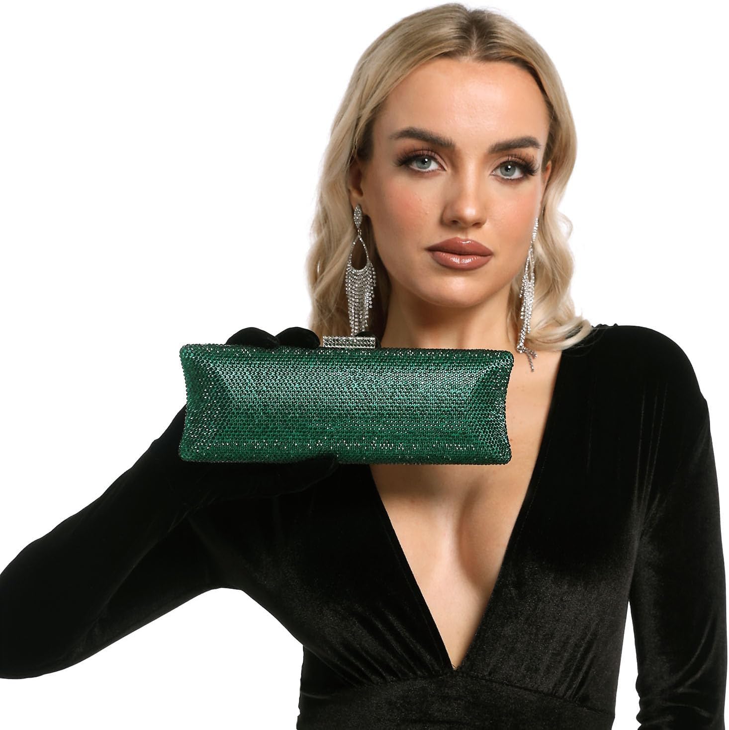 Boutique De FGG Mini Rhinestone Clutch Purses for Women Formal,Long Evening Bags and Clutches,Party Prom Crystal Clutch Bag - Image 9