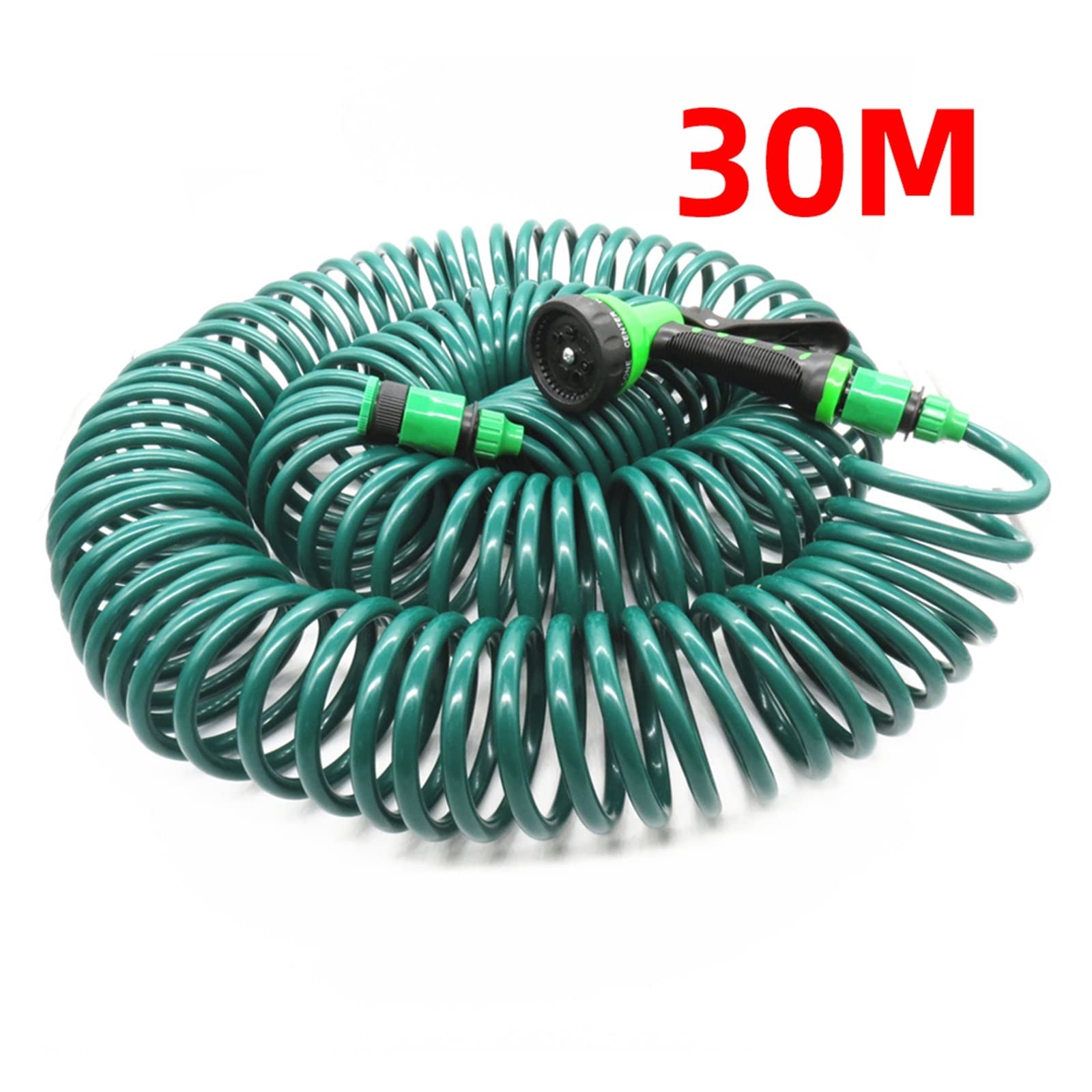 7.5M/15M/30M bobine rétractable tuyau d'eau de jardin Flexible nettoyage voiture printemps en plastique arrosage des plantes pistolet Circulation Fluide(C-30M)