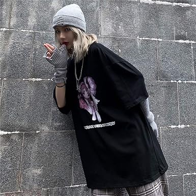Amazon Yemocile メンヘラ 服 病みかわいい 原宿系 Tシャツ レディース 半袖 ゆったり 夏服 トップス プリント かわいい 韓国 ファッション カットソー Tシャツ カットソー 通販 Amazon Yemocile メンヘラ 服 病みかわいい 原宿系 Tシャツ レディース 半袖 ゆったり 夏服 トップス プリント かわいい 韓国 ファッション カットソー Tシャツ カットソー 通販