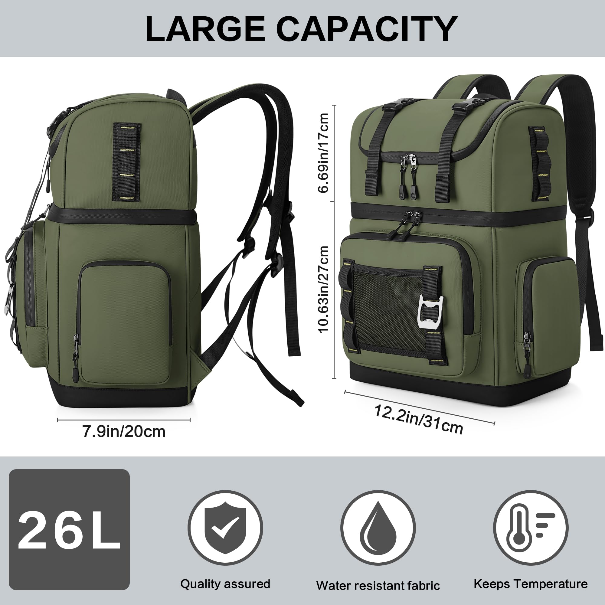 A practical and spacious YOUNGOA insulated backpack, perfect for keeping food and drinks cool on your outdoor adventures.