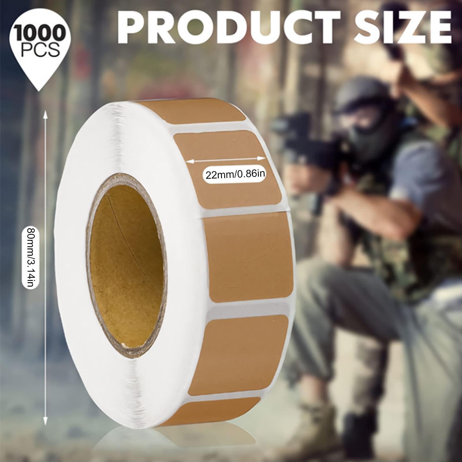 Pasters da tiro quadrati - Rotolo di adesivi per la riparazione del bersaglio | Gamma di toppe adesive per gare armi da fuoco, pratica di difesa, 3000 pezzi, etichette autoadesive in carta marrone,