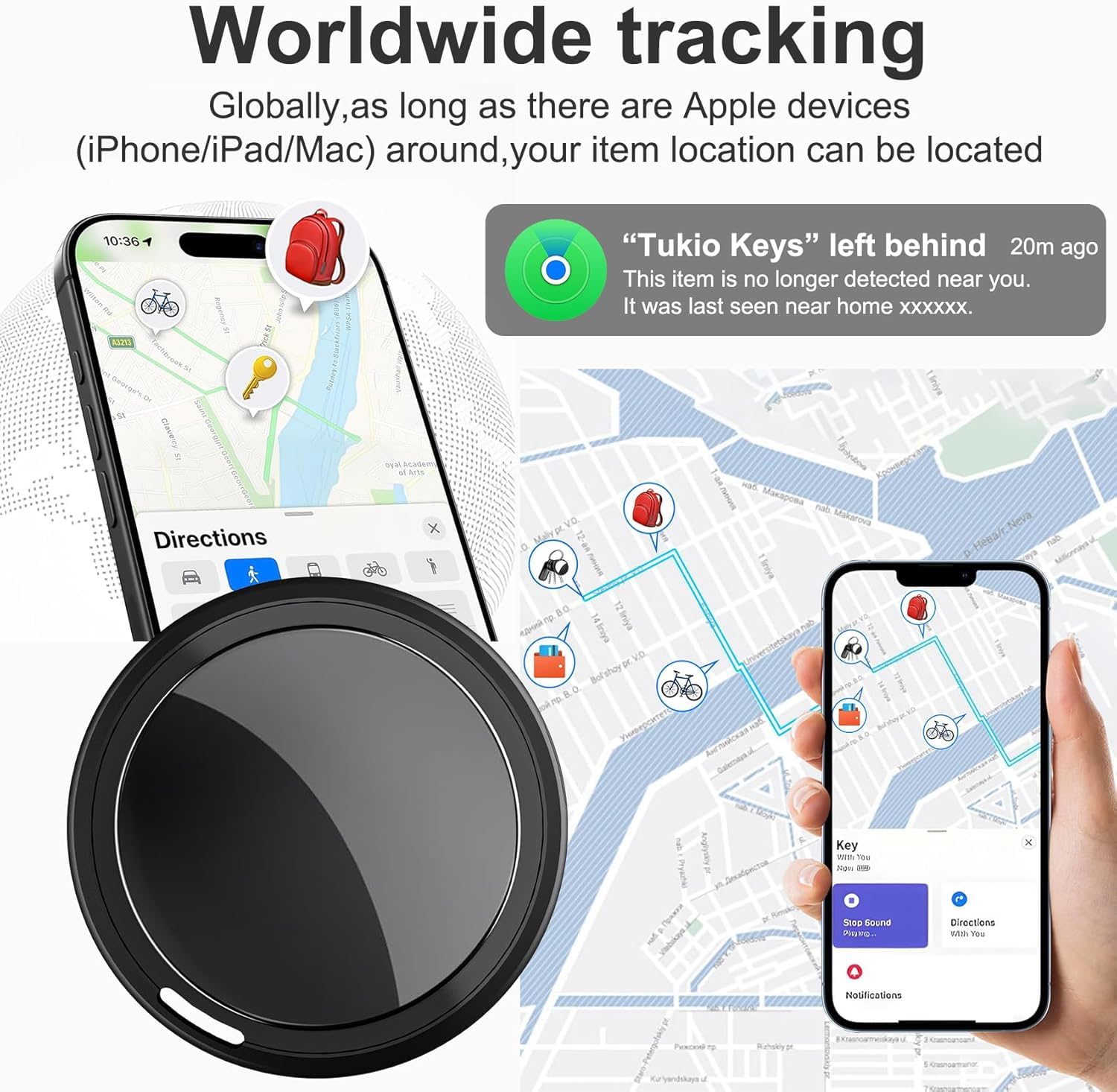 Mini GPS Tracker for Vehicles, Car GPS Tracking Device for Vehicles, Hidden Car Tracking Device No Subscription No Monthly Fee Real-Time GPS Tracking for Kids, Car, Pets(With Magnetic Waterproof Case)