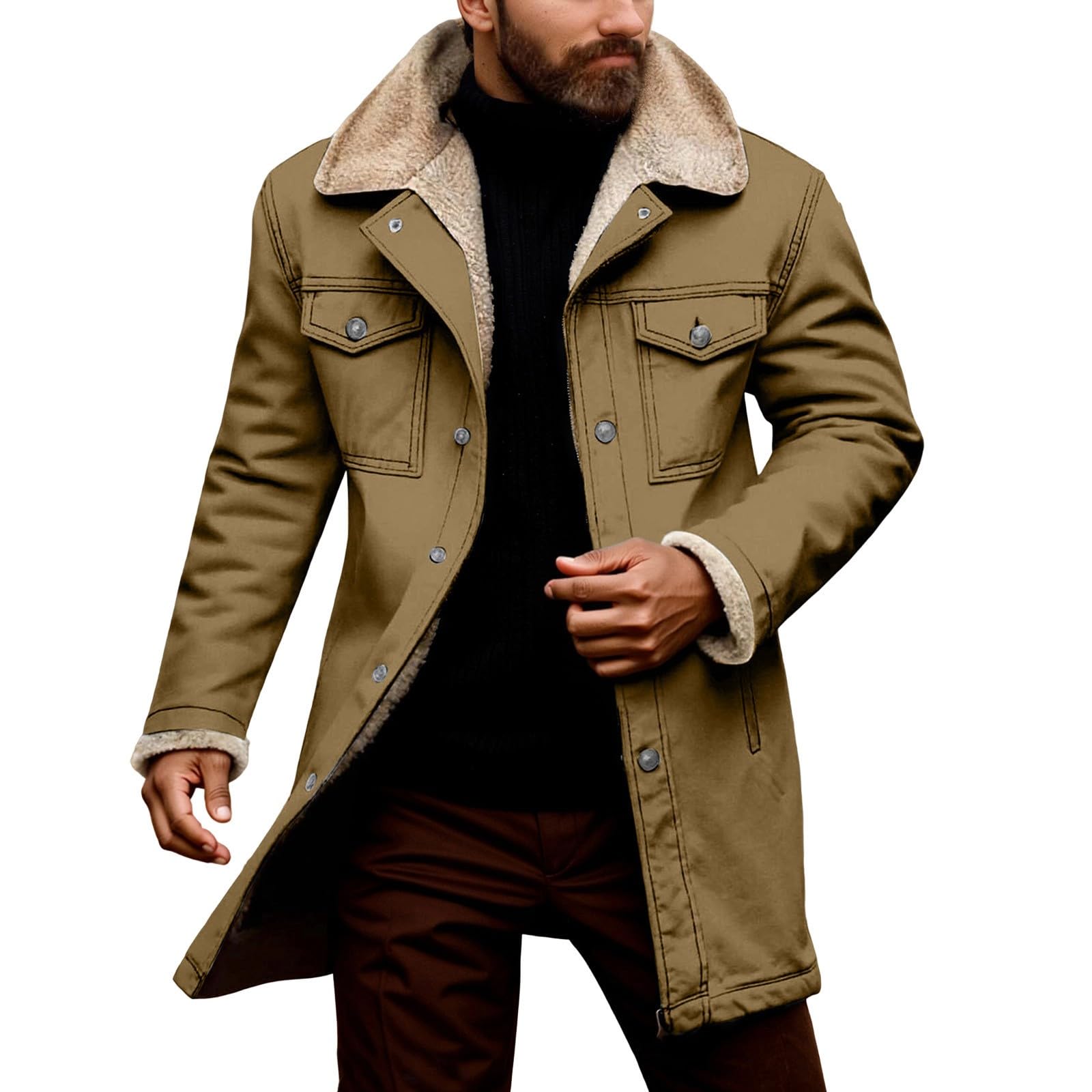 Chaqueta Hombre Invierno Cremallera Chaqueta Deportiva Hombre Cómodo Exterior Europeo Otoño Invierno De Terciopelo Liso Bolsillo Y Cierre Claro