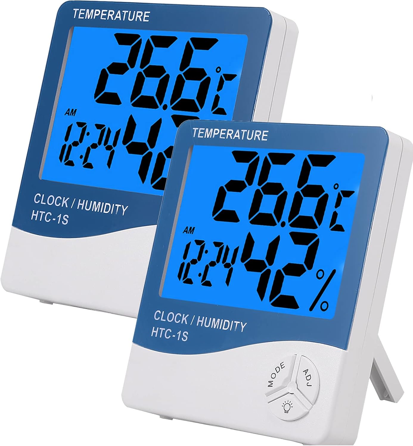 Digital Humidity Thermometer, eSynic 2PCS Backlight Hygrometers Meter
