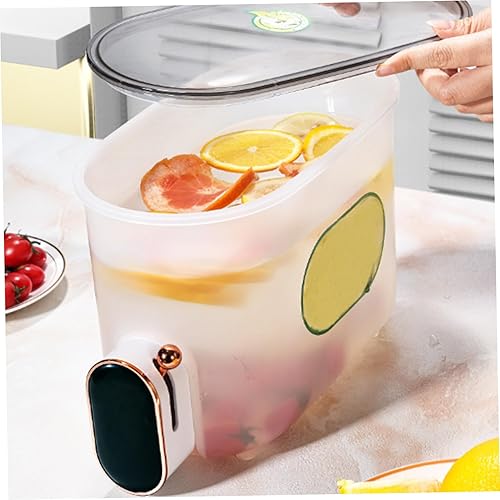 Miniatura 6 de Dispensador de bebidas de 5 litros para nevera, jarra de bebidas, dispensador de bebidas con grifo para tés, jugos, agua, leche, fruta tetera (negro