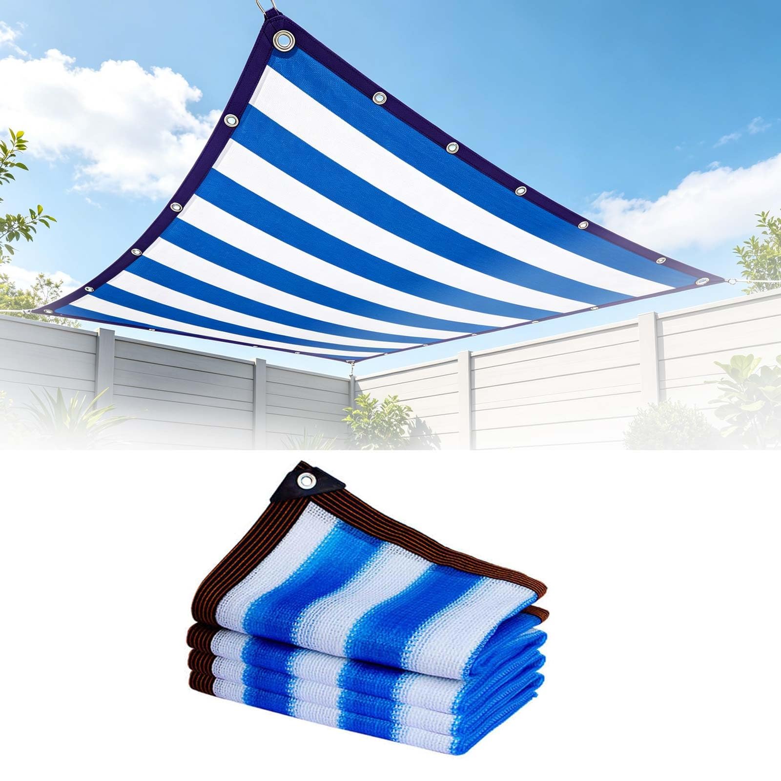 Filet d'ombrage extérieur 4x4m avec œillets pour protection solaire jardin et serre