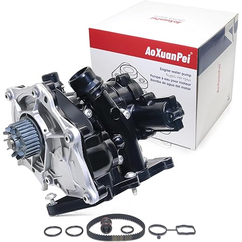 06L121012A EA888 Gen3 Electric Water Pump Thermostat Assembly Coolant Pump With Gaskets for Audi A3 A4 A5 A6 Q3 Q7 TT S3 Volkswagen Beetle Passat Golf GTI 2.0L Auxiliary Replace OE 06L121111P/B/G/J/H