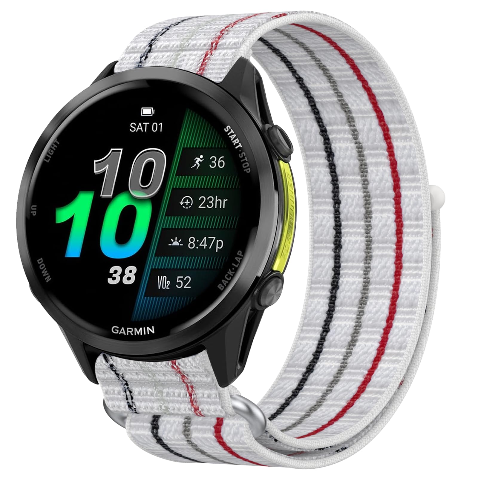 Nylon Bracelet 22 mm Compatible with Garmin Venu 3/2, Forerunner 570 47 mm/970/265/255/Vívoactive 4/CMF/Huawei/SUUNTO/COROS/Polar/AMAZFIT Bip6/Balance Quick Release Replacement Strap Women