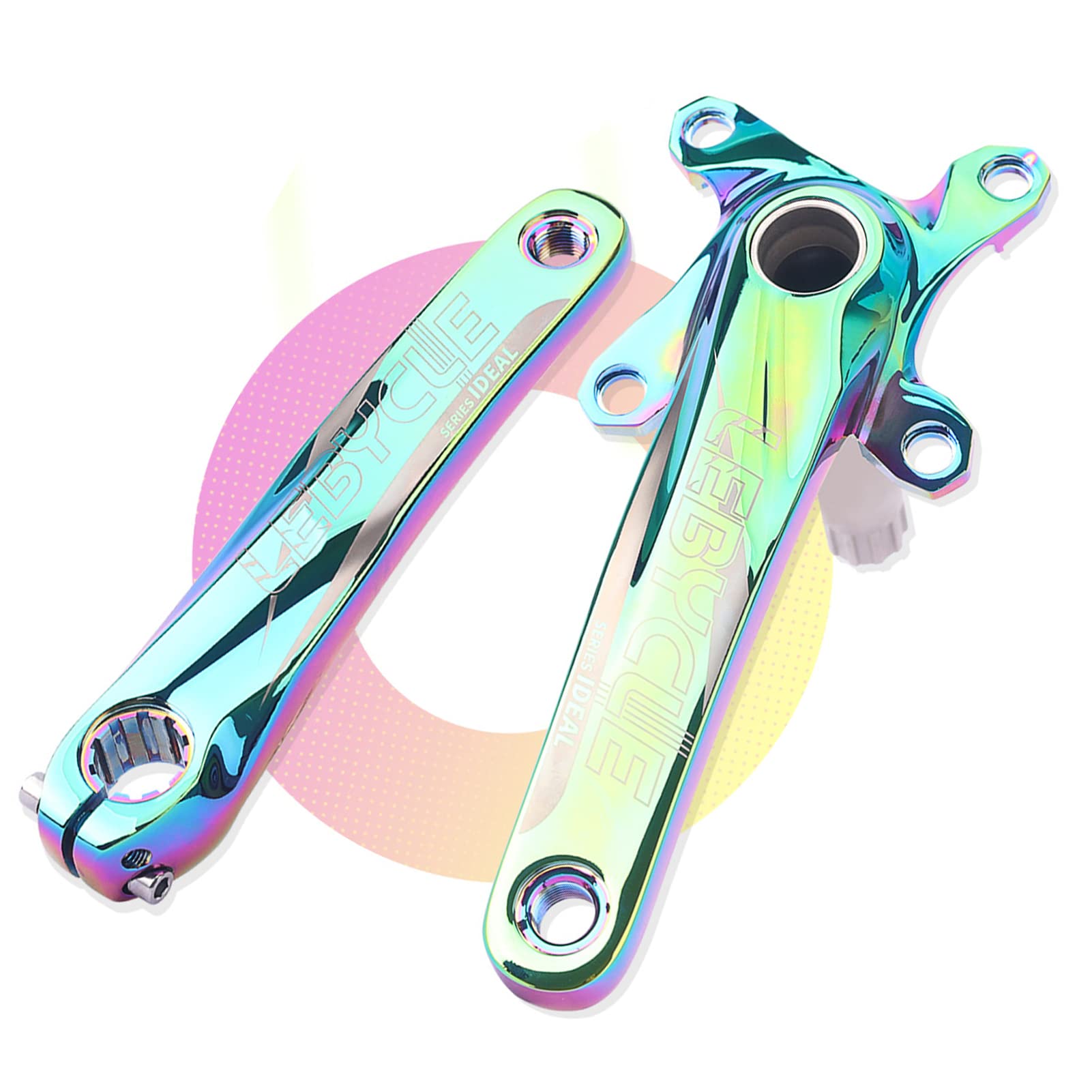 Zestaw korbowy do roweru wyścigowego, zestaw korbowy Fixed-Gear, wąskie, szerokie zęby, kwadratowy, stożkowy zestaw korbowy - zamiennik tarczy łańcuchowej do rowerów składanych | szerokie zęby, kwadratowy, stożkowy zestaw korbowy - zamiennik tarczy łańcuc