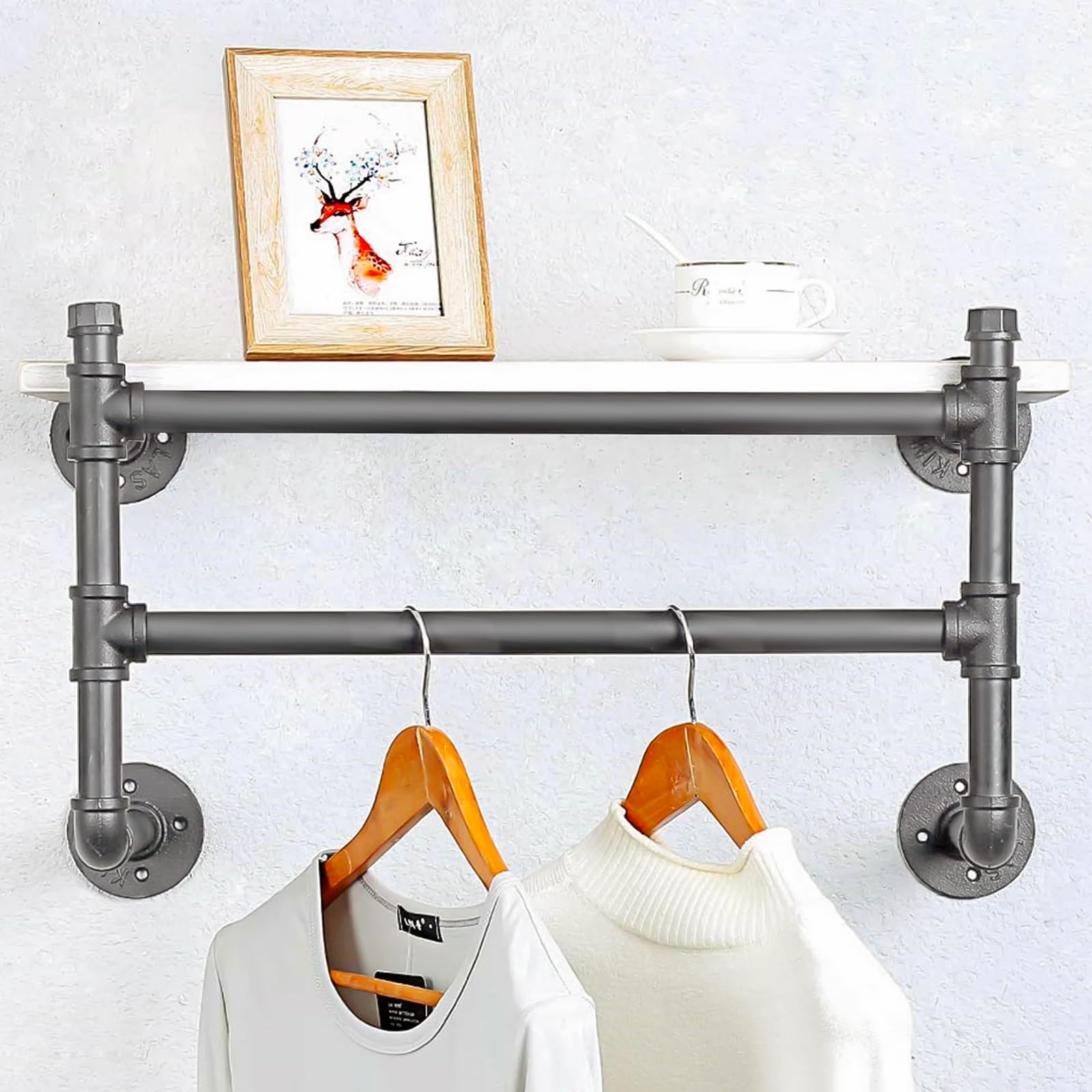 Accesorios de tubería de 1 pulgada, salida lateral de 4 vías, paquete de 10 accesorios de tubería roscada de hierro fundido maleable para soporte de estantes de tubería industrial,