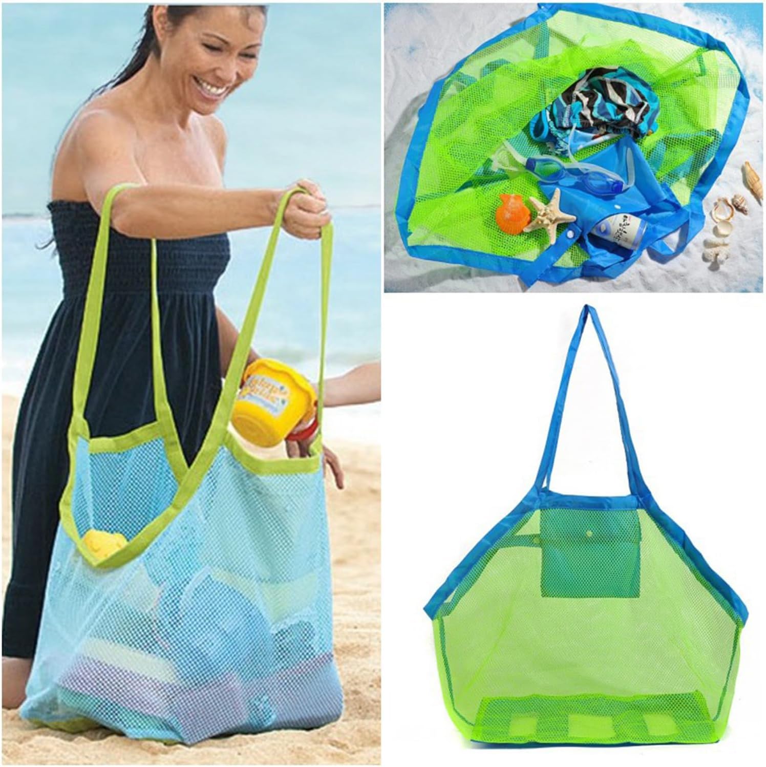 Bolsa de armazenamento de brinquedos de malha dobrável extragrande | Bolsa para equipamentos de jogos de praia | Comporta brinquedos, toalhas, areia | Para brinquedos infantis, mercado, mercearia Bolsa de armazenamento de brinquedos de malha dobrável extragrande | Bolsa para equipamentos de jogos de praia | Comporta brinquedos, toalhas, areia | Para brinquedos infantis, mercado, mercearia