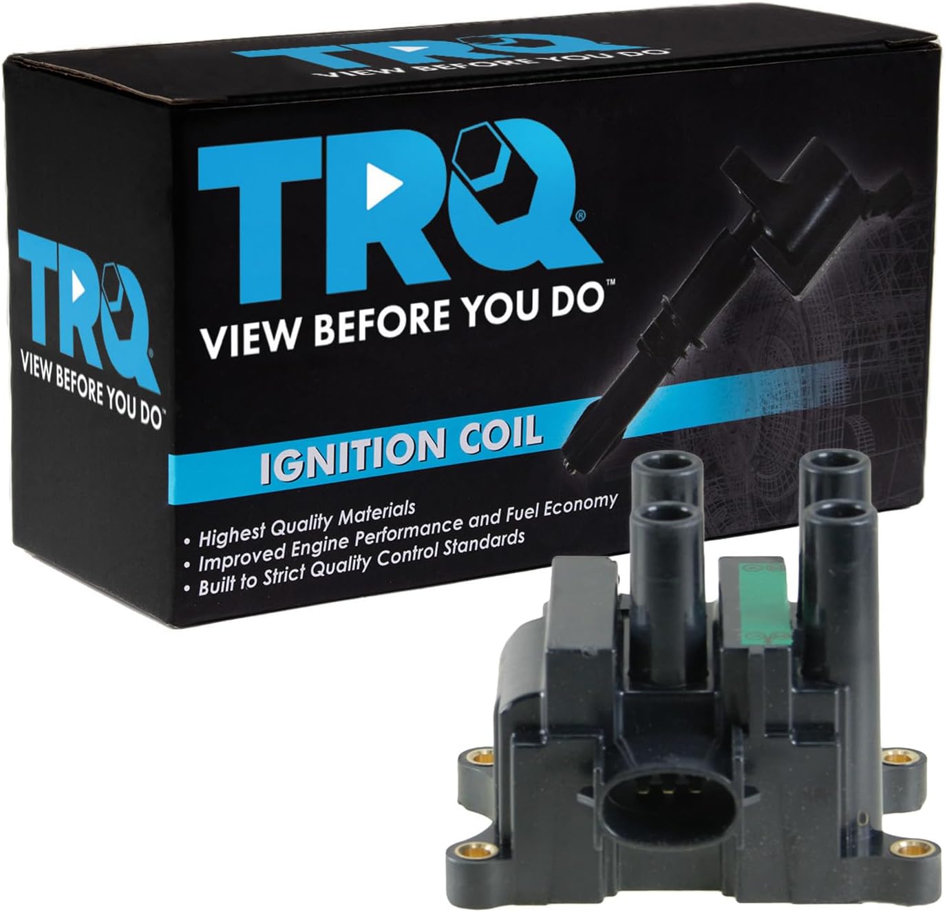 TRQ Ignition Coil Compatible with 1999-2000 Ford Contour 2001-2004 Escape 2000-2004 Focus 2001-2011 Ranger 2003-2005 Mazda 6 2001-2009 B2300 Tribute Mercury Mystique