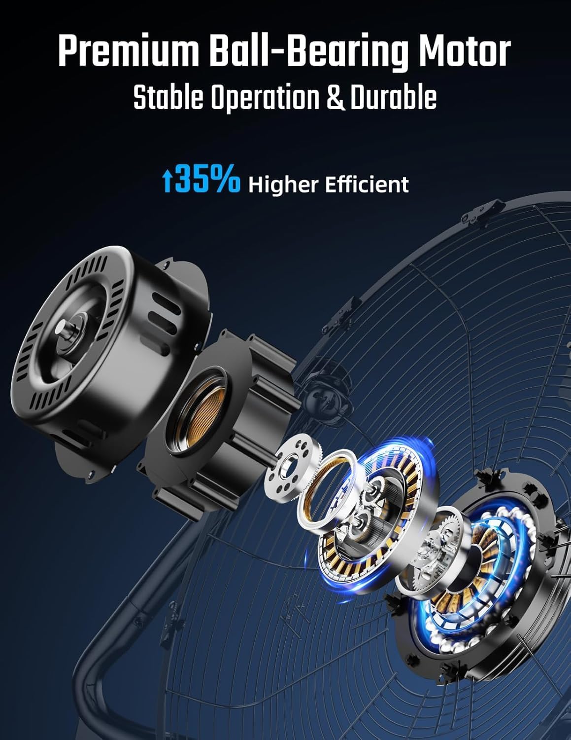 Simple Deluxe Comfort Zone Cradle Floor Fan, 12 Inch 3-Speed High Velocity, 230 Degree Adjustable Tilt, All-Metal, Carry Handle, Rubber Feet,Ideal for Home, Bedroom & Office, Black