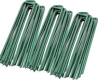 Garden Stakes, 30 Pack Heavy Duty Garden Pegs Pins Ground Stakes Staples Spikes U Shaped Securing Nail Pin for Weed Control Membrane, Lawn Farm Sod, Fabric Netting, Artificial Landscape Grass