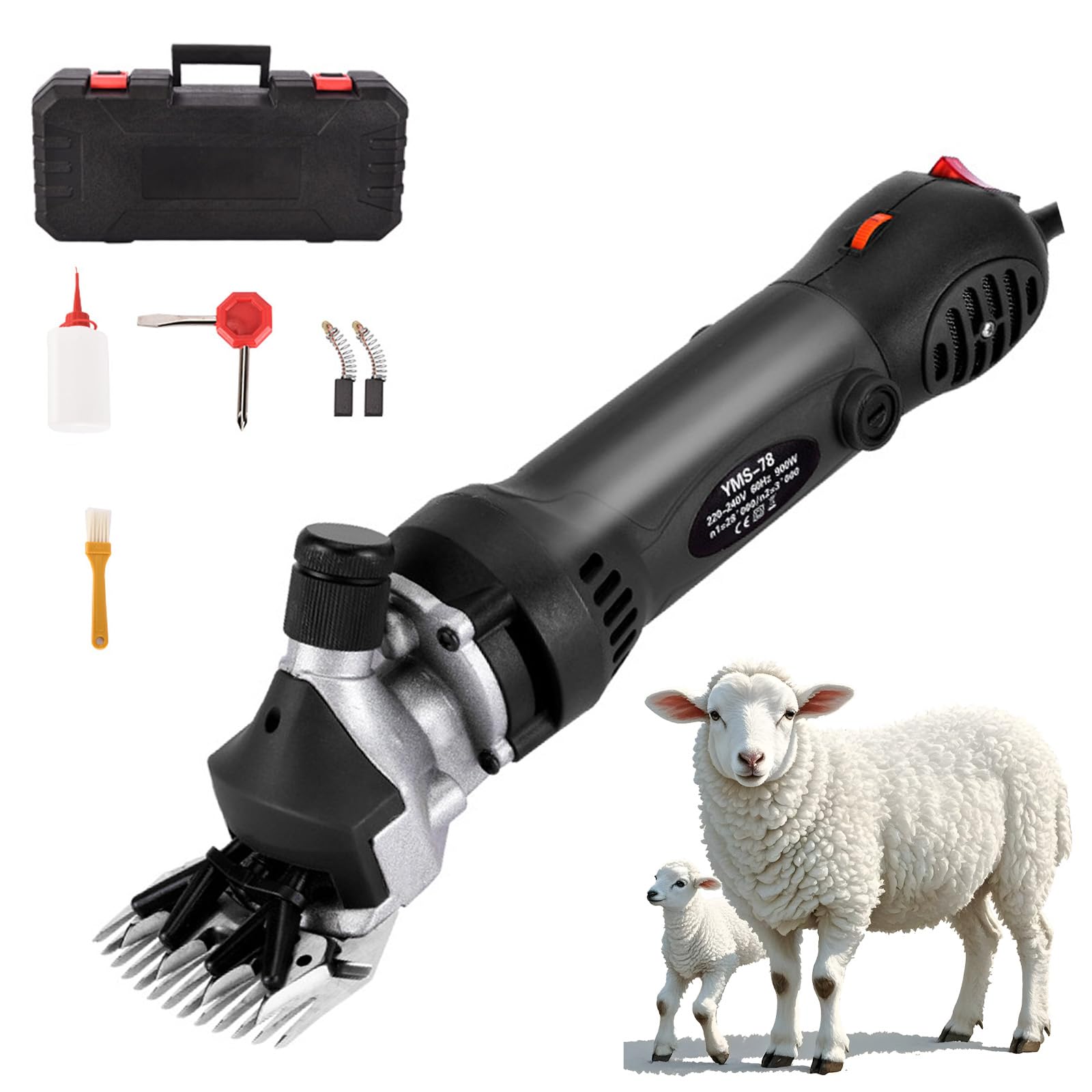 900w Tondeuse à Mouton Électriques, Tondeuse à Moutons Machine avec 6 Vitesses Réglables, 2800rpm, Tondeuse Mouton Professionnelle pour Moutons, Alpagas et Chèvres, avec Étui de Transport
