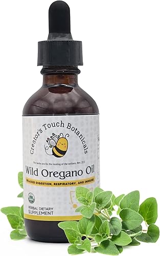 Aceite mediterráneo silvestre de orégano, 2 onzas líquidas, gotas  Suministro para 6 meses  Aceite orgánico de orégano líquido  Mezcla de hierbas