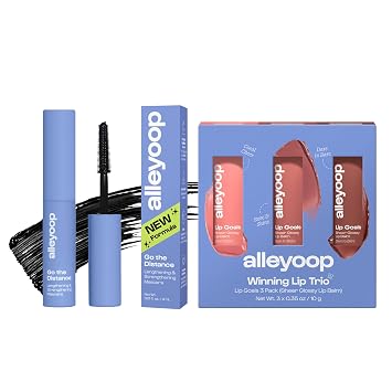 Alleyoop Mini Lip & Lash Set Lip Goals Trio Hydrating Lip Balm Kit + Mini Tubing Mascara Black Vegan Everyday Beauty Essentials