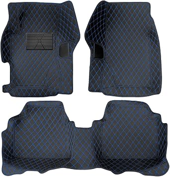 Custom Car Floor Mats fit for Suzuki All Models Car Mats All Weather Protection Non-Slip Leather Floor Liners Carpet Interior Accessories Color Black Blue