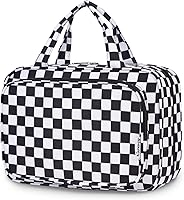 Vista 12 de Narwey Neceser colgante para mujer, bolsa de artículos de tocador para viaje, tamaño esencial, accesorios, A-Negro, Large