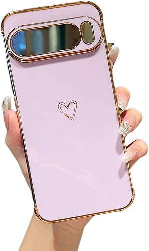 Vista 27 de ZTOFERA Funda diseñada para Samsung Galaxy A13 5G/Galaxy A04S, bonito borde chapado con patrón de corazones de amor con protección para lente