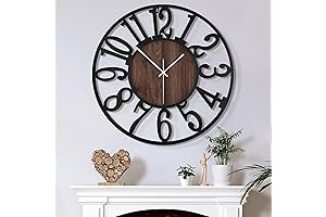 Modern Vintage Oversized Wall Clock - Perfect for Living Room, Bedroom, and Kitchen