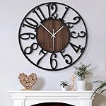 Grande horloge murale - 32 Horloges murales de pouce pour le décor de salon - Horloge murale de batterie pour la cuisine de chambre - Horloge murale presque silencieuse non ticking - Design élégant unique pour Home Décor