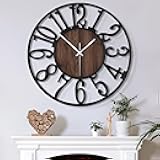 Mee 2ou Large Wall Clock for Living Room Decor, 14 Inch Non Ticking Silent, Battery Operated Modern Vintage Oversized Wall Clock for Bedroom Kitchen