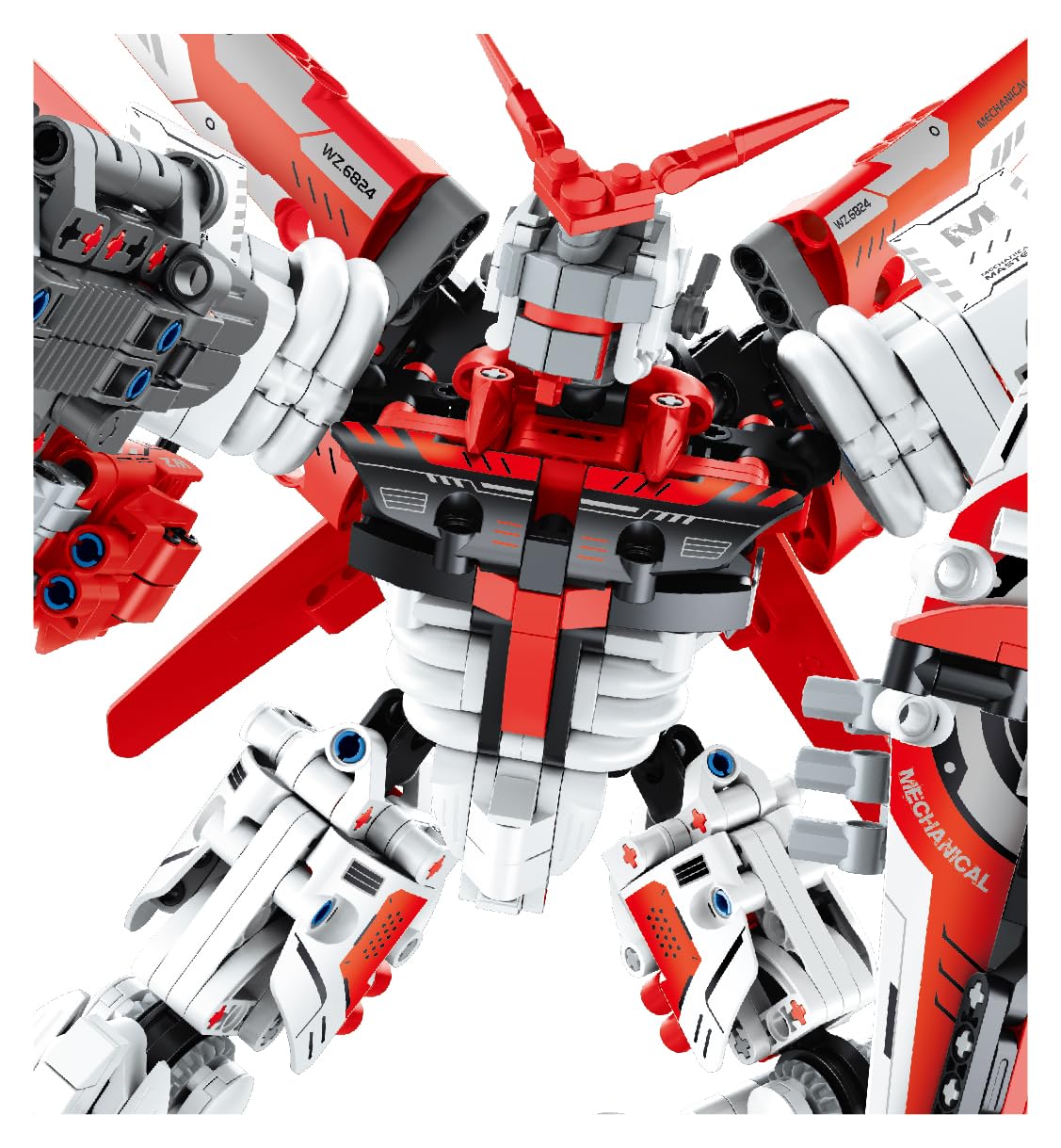 iM.Master - Robot de Juguete Mecha Warrior Rojo - Bloques de Construcción Adultos Niños - Maqueta Articulada - Funcionamiento Mecánico - 1100 Piezas - Juegos Educativos Stem - Maqueta para Construir