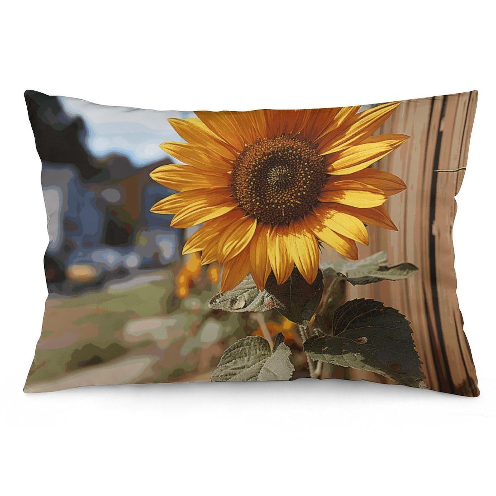 NONHAI 2 Pack Pillow Cases for Hair and Skin, Soft Breathable Pillow Case Covers with Hidden Zipper, Farm Sunflower Pillowcase 20"x30" Pillow Covers for Sleeping Gift