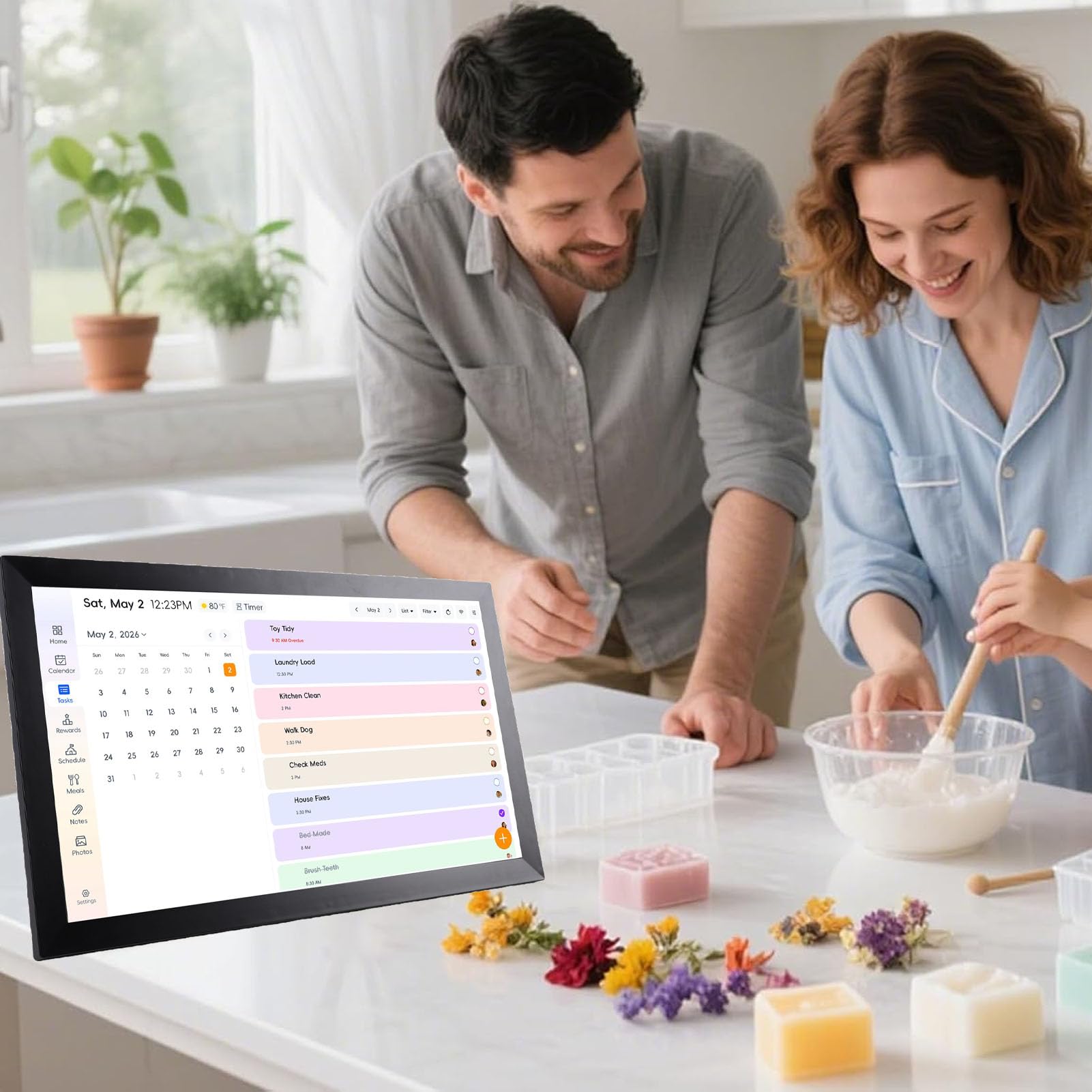 Smart Digitaler Kalender, HD Touchscreen WLAN Sync 21,5 Zoll,